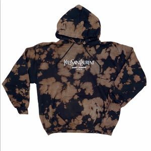 Acid-Dyed YSL logo Hoodie